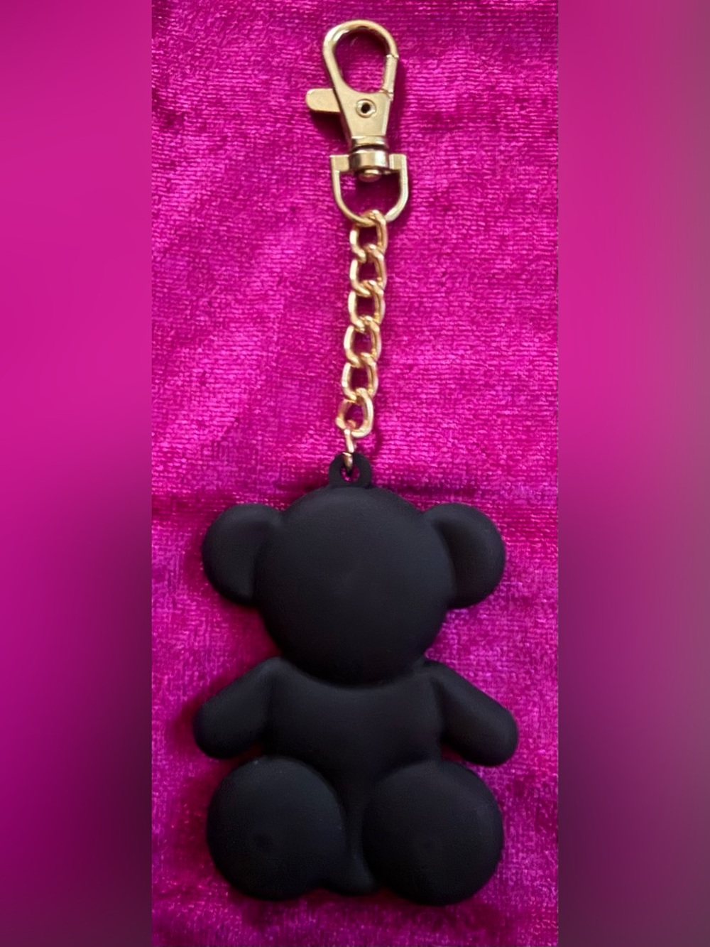 BearPaw Black Bear Bag Charm with Gold Clip